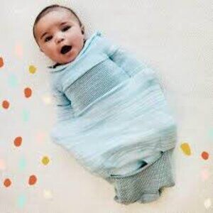 Swaddelini Blue Baby Swaddle Sleep Sack, Size Small (6-12lbs)